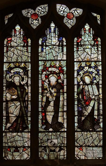 St Andrew, St Peter and St John window Kempe 1893